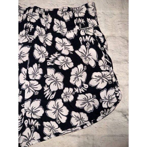 VS PINK Active Shorts Womens Large L Victoria’s Secret Running Black White Logo - Picture 4 of 16